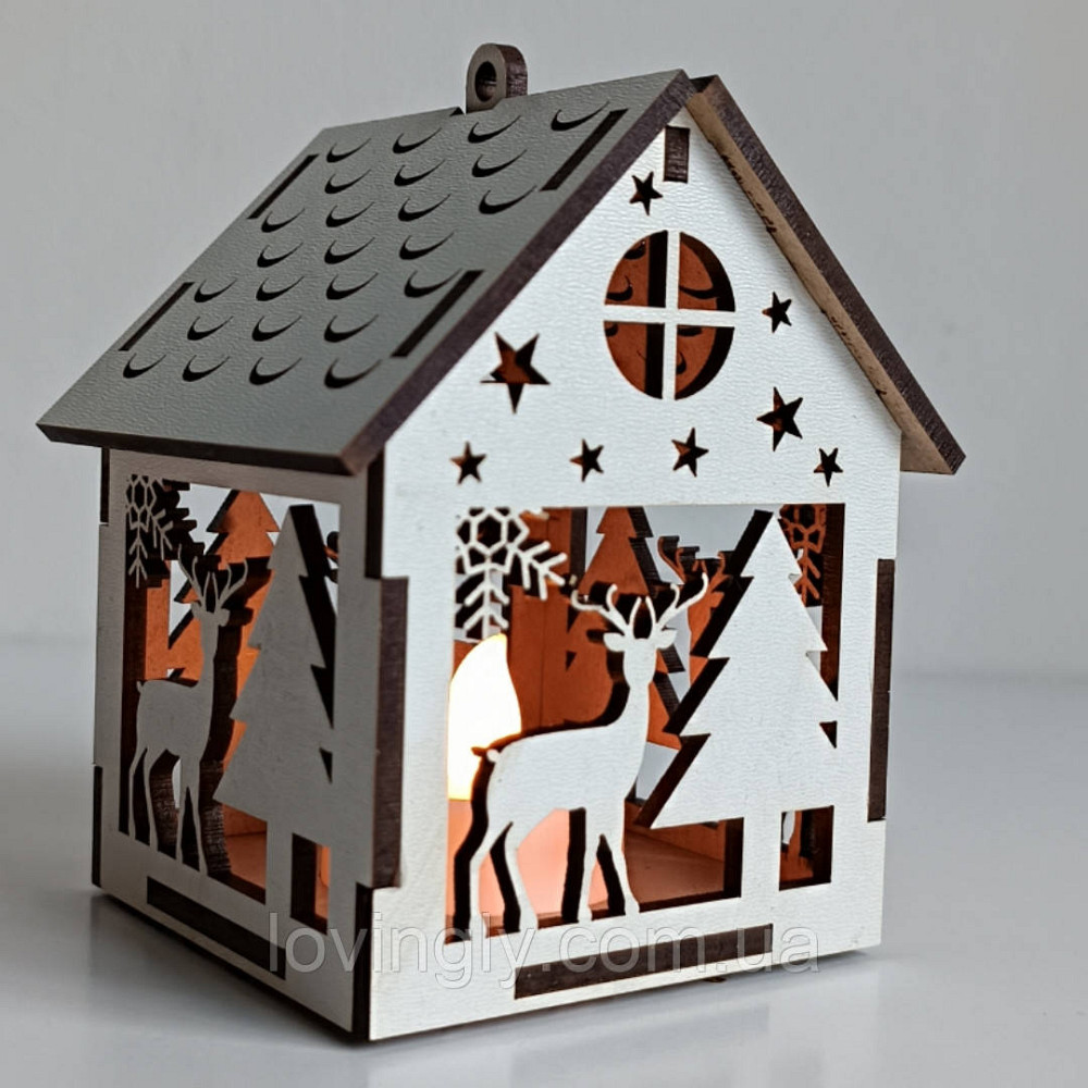 Новорічні іграшки з LED підсвіткою  10см Декор "Зимовий ліс". Ірпінь - фото 1