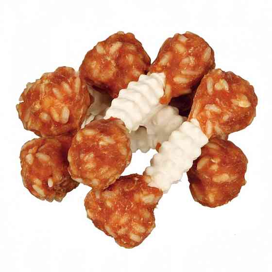 Ласощі для собак Trixie (TX-3173) Denta Fun жувальна гантель з куркою та рисом 6 шт (100 г) Вінниця