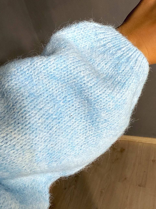 Свитер женский Fancy Matinee 6119 оверсайз меланж, голубой, one size Киев - изображение 7