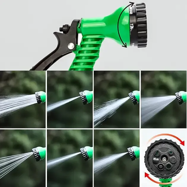 Набор поливочный шланг BlueBird BB-4208 10м на катушке пистолет с распылителем 7-ми режимный Коломия - фото 5