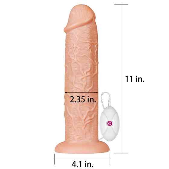 Реалістичний вібратор - King-Sized Realistic Long Vibrating Dildo 11" Flesh Sex Aura Київ