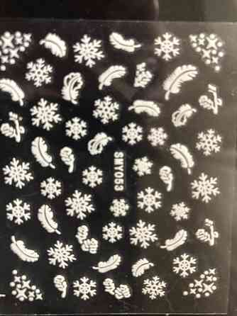 Новорічні 3D-наклейки для нігтів Київ