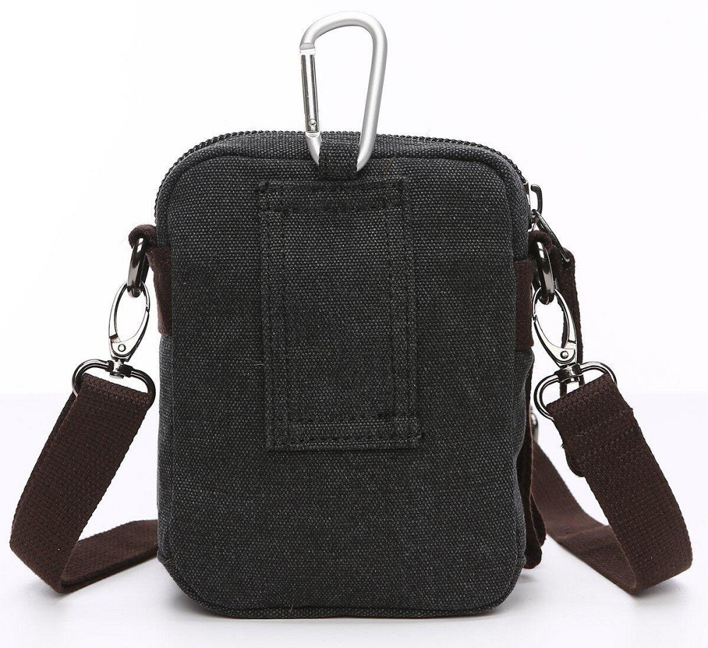 Барсетка текстильна на пояс Vintage 20082 Чорна Київ - фото 8