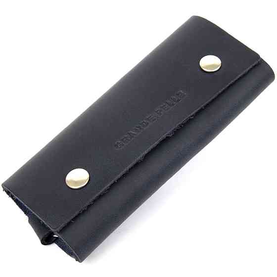Ключница тубус кожаная на кнопках Grande Pelle 11343 Синяя Киев