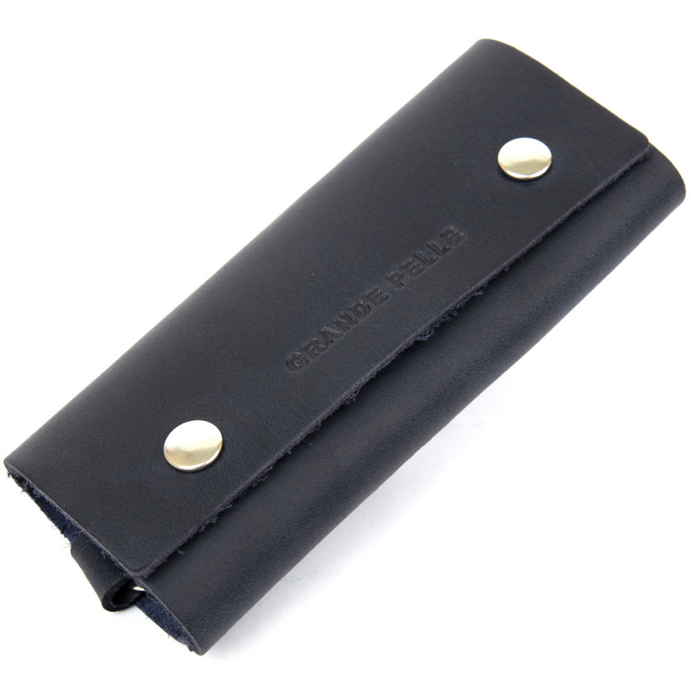 Ключница тубус кожаная на кнопках Grande Pelle 11343 Синяя Киев - изображение 1