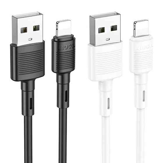 Кабель HOCO X83 USB - Lightning 2.4A, 1m, PVC, PVC конектори, колір чорний 6931474770868 Одеса
