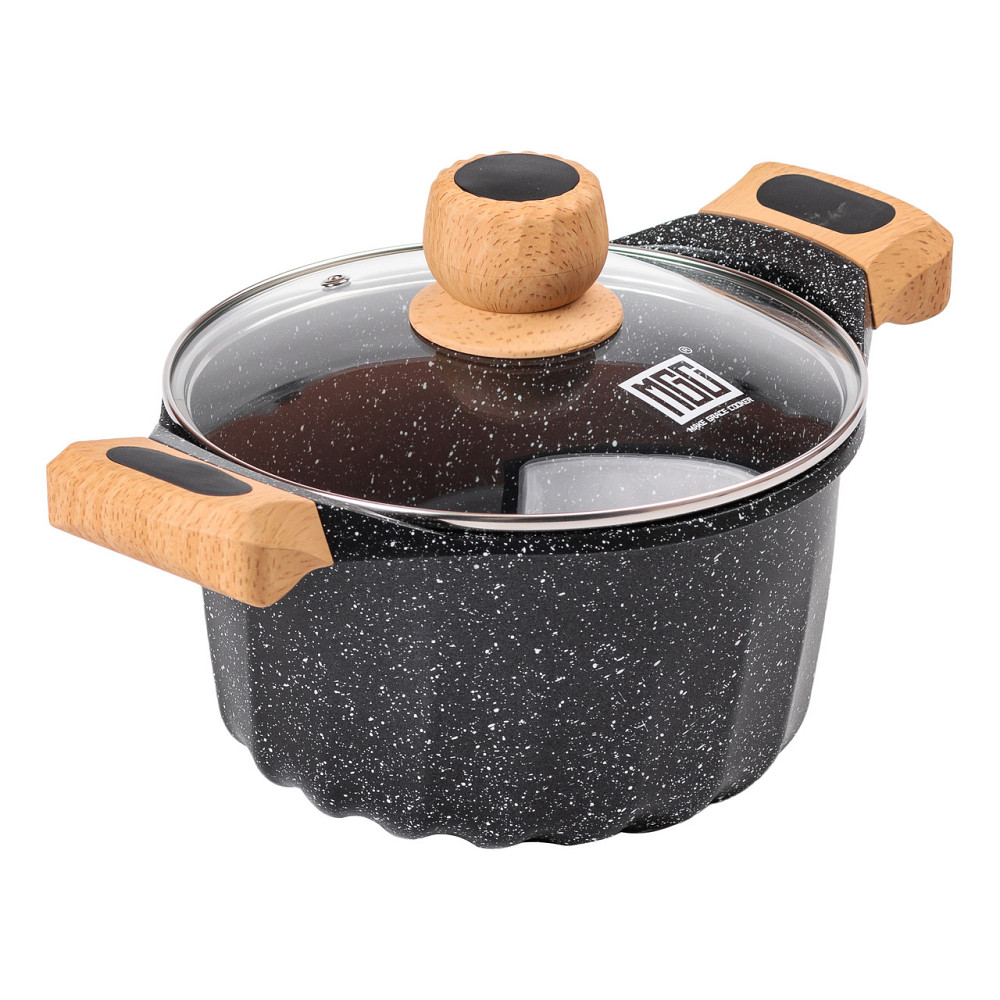 MGC Алюмінієва каструля об'ємом 3 літри з кришкою Ø 20 см. Мармур з антипригарним покриттям MGC Коломыя - изображение 4