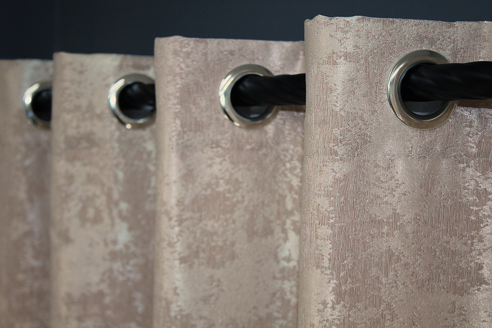 Комплект штор на люверсах VR-Textil Жаккард Sultan YL № 1290ш Бежево-пудровый 150х250 см 2 шт (37-0025) Киев - изображение 8