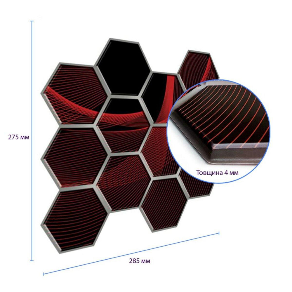Декоративная ПВХ плитка на самоклейке 275х285х4мм Соты, цена за 1 шт. (СПП-503) SW-00000667 Киев - изображение 6