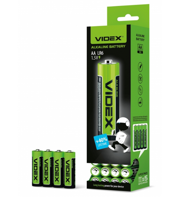 Батарейка лужна AA/LR6 (пл-4шт) Videx Житомир - фото 1