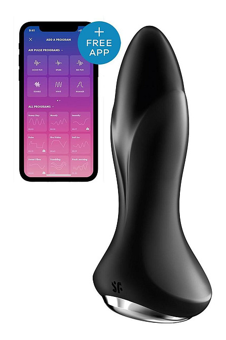 Анальна смарт-вібропробка із перлинним масажем Satisfyer Rotator Plug 1+ Black Sex Aura Київ - фото 1