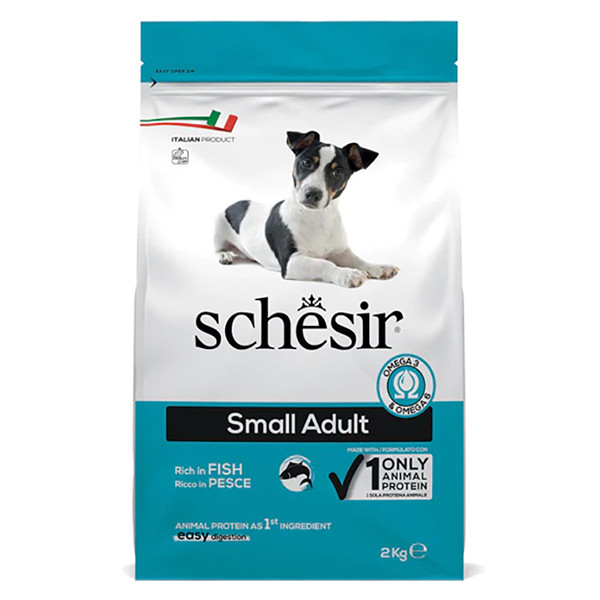 Schesir Dog Small Adult Fish ШЕЗІР ДОРОСЛИЙ МАЛИХ РИБА сухий монопротеїновий корм для собак малих порід Київ - фото 1