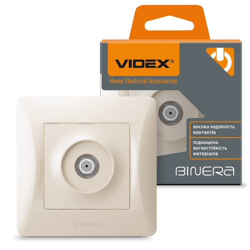BINERA крем Розетка внутрішня 1-а SAT супутникова Videx Житомир