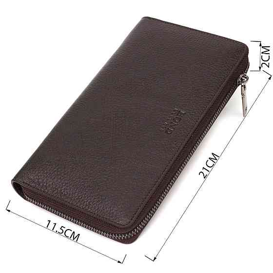 Цікавий чоловічий клатч з одним відділенням із натуральної шкіри BOND 22032 Коричневий Київ