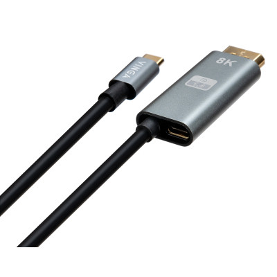 Кабель мультимедійний USB-C to DisplayPort M 1.5m v1.4 8K60Hz PD 100W port Vinga (VCPVCCD1415PD) Вінниця - фото 2