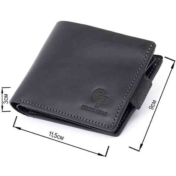 Портмоне горизонтальное Amico на магните на два отделения матовое GRANDE PELLE 11319 Черное Киев