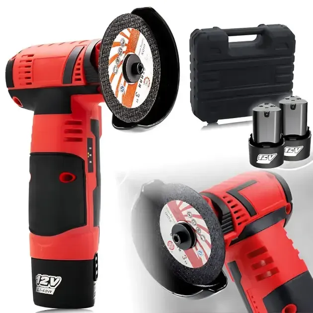 Аккумуляторная мини болгарка в кейсе 2АКБ +5 дисков RED Коломыя - изображение 1
