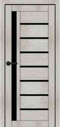 Двері міжкімнатні Порталіно PL-01 горна модрина чорне скло Київ