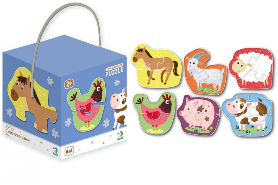 Детский пазл Домашние животные DoDo 300152, 2-3-4 элемента Винница - изображение 2