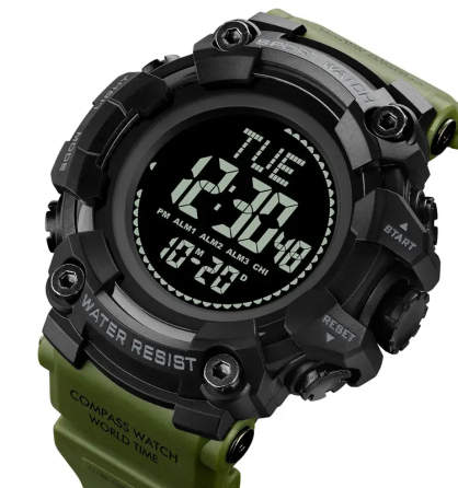 Чоловічий спортивний годинник Skmei 2037 з компасом (Зелений) Вінниця