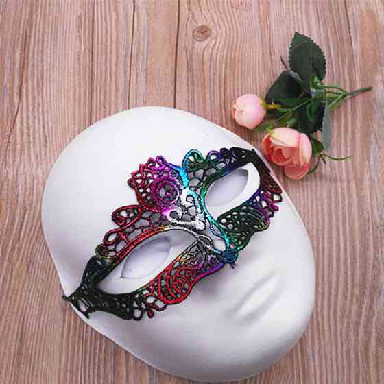 Венеціанська маска ажурна на зав`язках one size різнобарвний Київ