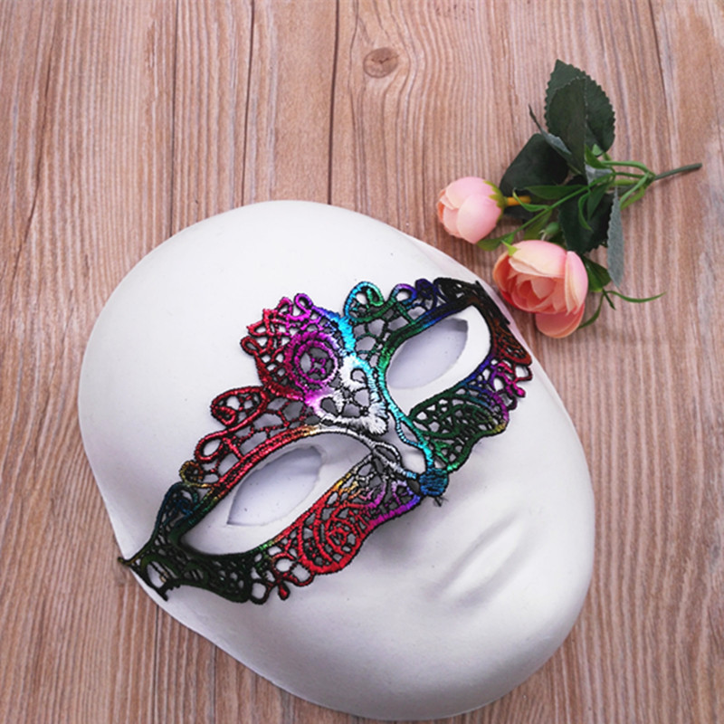 Венеціанська маска ажурна на зав`язках one size різнобарвний Київ - фото 2