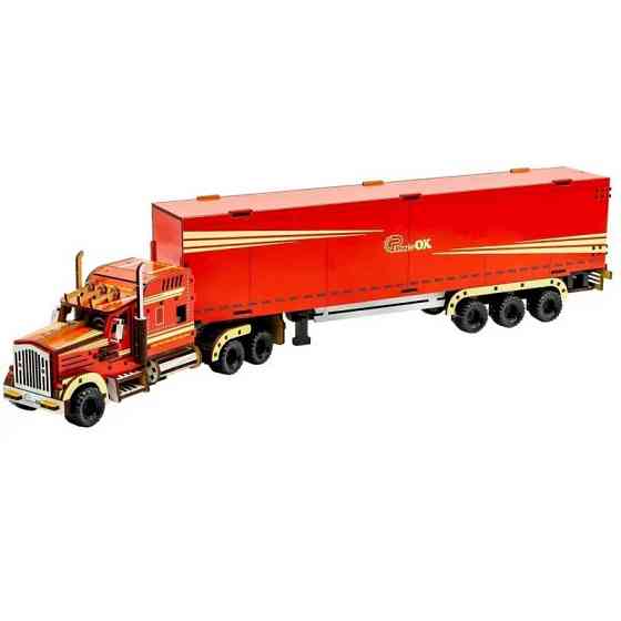 Дитячий дерев'яний 3D конструктор "Фура з причепом" Puz-00952, 206 деталей Вінниця