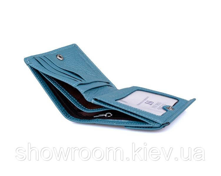 Невеликий жіночий шкіряний гаманець (902) блакитний Київ - фото 3