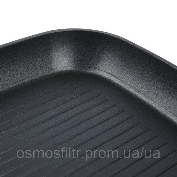 Сковорода-гриль Axentia Blackline 28x28x4 см тефлон с ручкой нерж (135652) Киев - изображение 5