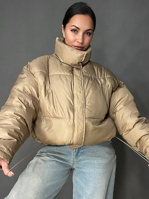 Куртка женская RUIXI 8811 деми легкая воротник стойка с сумочкой широка оверсайз свободный крой, карамель, 48 Киев - изображение 20