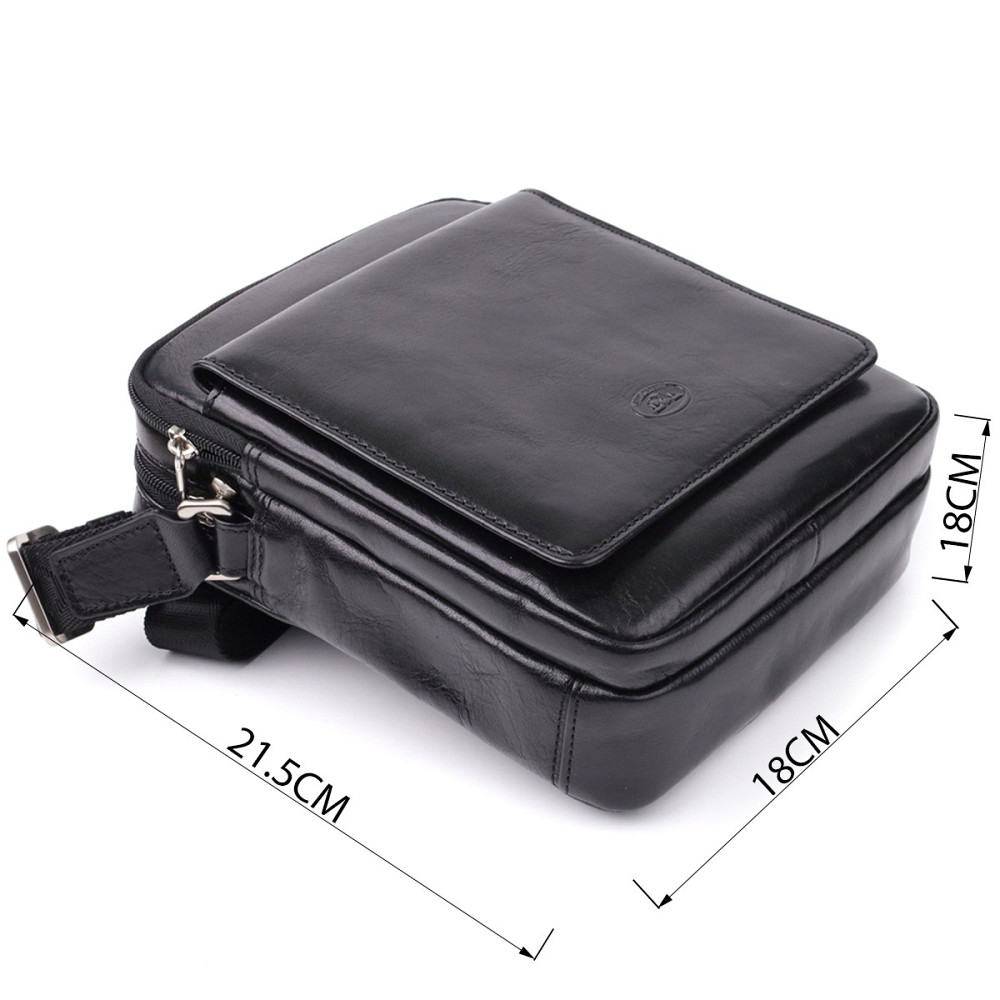 Відмінна чоловіча сумка з кишенями з гладкої натуральної шкіри Tony Perotti 20857_1 (9148-17 nero) Чорний Київ - фото 3