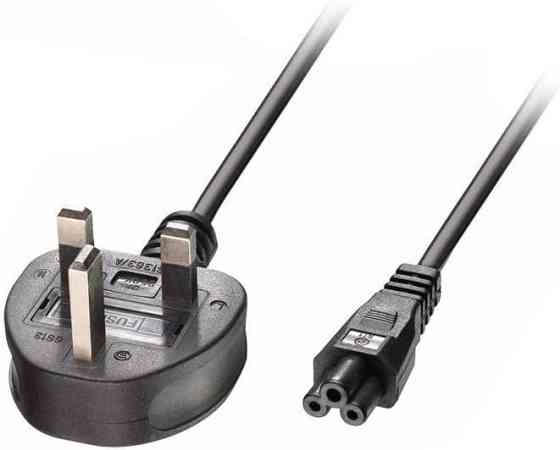 Кабель питания AJP C5 Cloverleaf 3 контакта с вилкой UK 1 м для ноутбука адаптера совместим с Acer Dell HP Киев