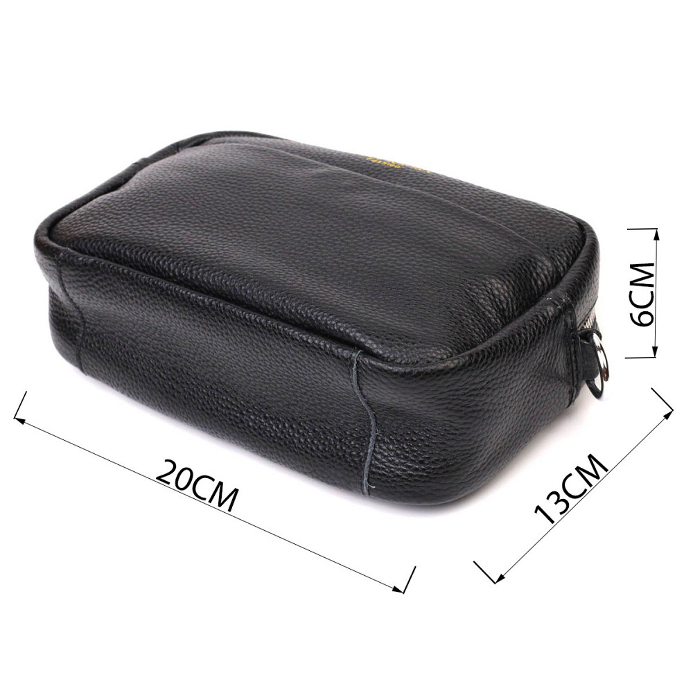 Відмінна сумка жіноча на плече з натуральної шкіри 22123 Vintage Чорна Київ - фото 3