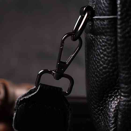 Компактна жіноча сумка крос-боді з натуральної шкіри Vintage 22294 Чорна Київ