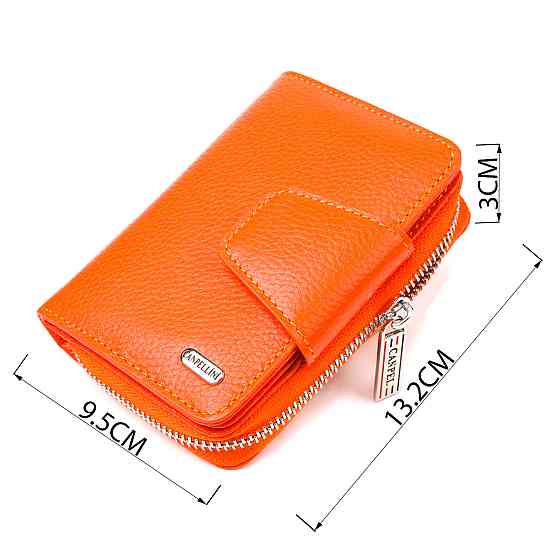 Яркое вертикальное портмоне для женщин с монетницей на молнии из натуральной кожи флотар CANPELLINI 21602 Киев