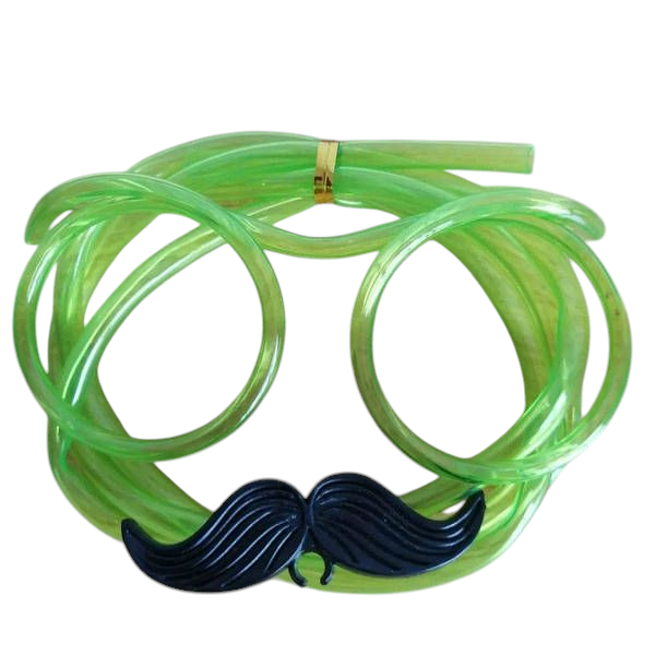 Окуляри трубочка дитячі з вусами для пиття one size зелений Київ - фото 1