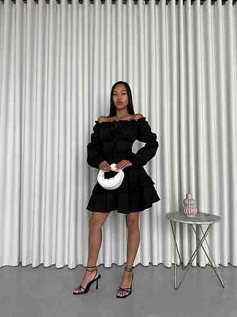 Женское стильное мини платье с воланами креп костюмка Одесса