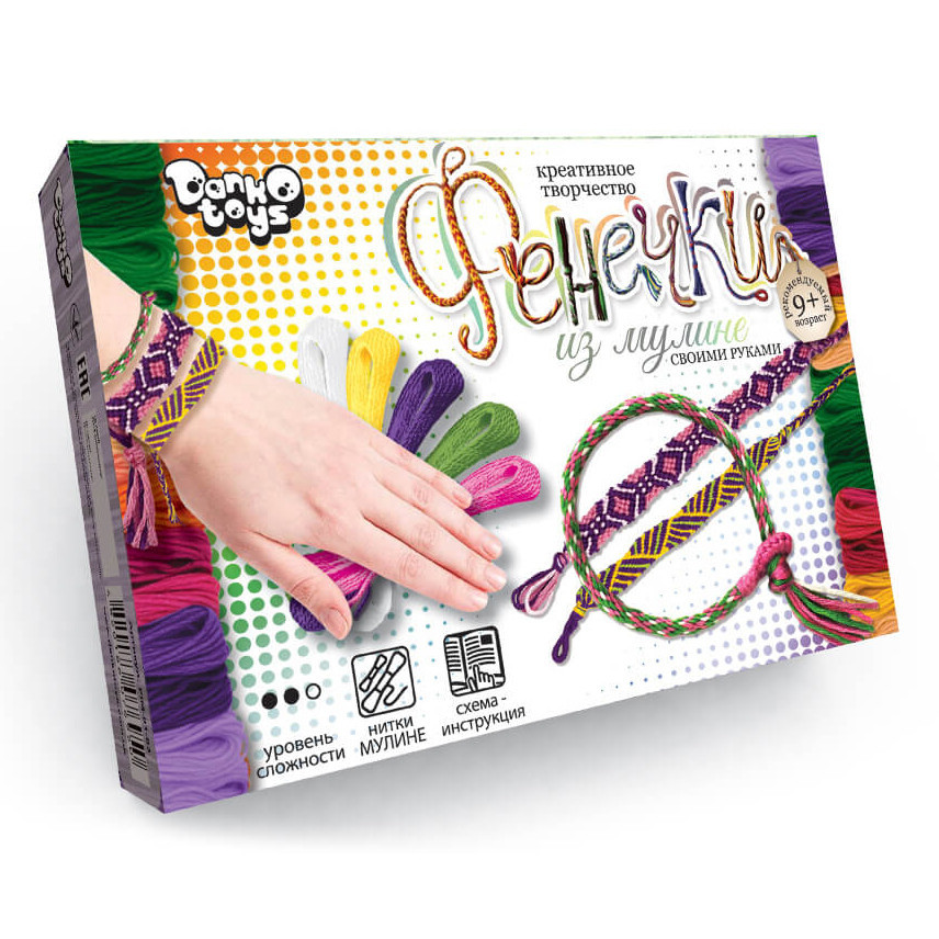 Набір креативної творчості "Фенечки" Danko Toys FIM-01-01-08 з муліне Вид 3 Вінниця - фото 1