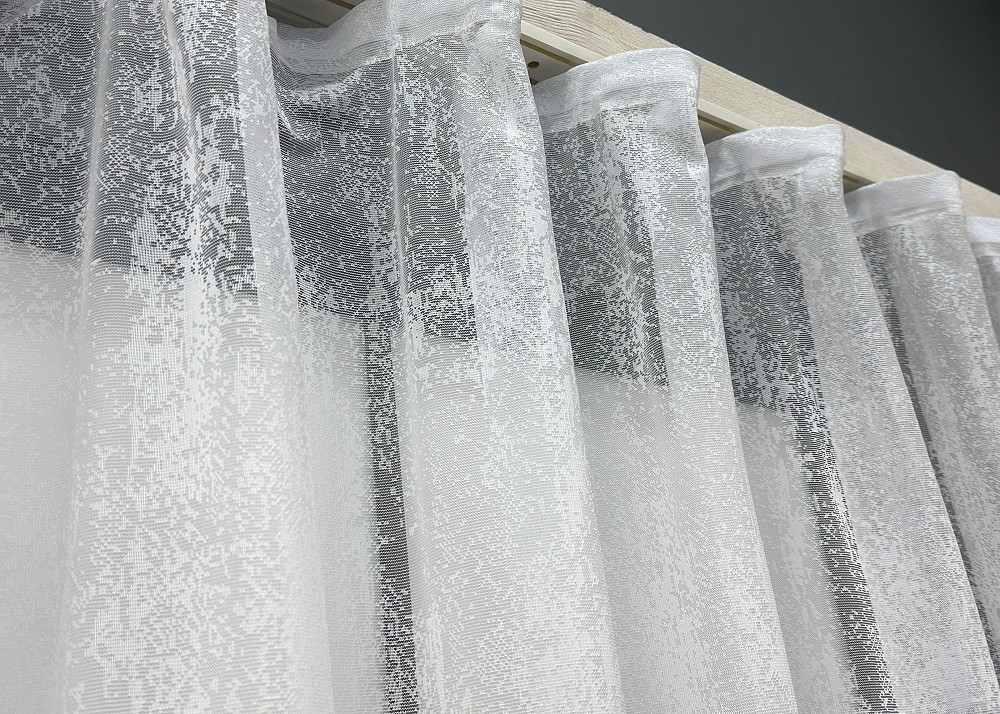 Короткий тюль VR-Textil 1941т Жаккард Белый 300х200 см (42-0915) Киев - изображение 8