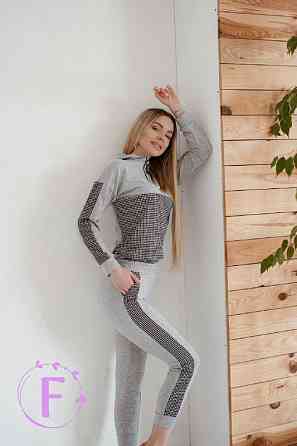 Повсякденний жіночий костюм із трикотажу "Flex" оптом | Норма і батал | Розпродаж моделі Сірий, 50-52 Київ