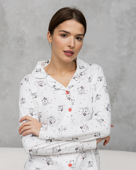 Женский комплект Интерлок - Котики - Family look мама/дочка Nicoletta 96779 Киев - изображение 11