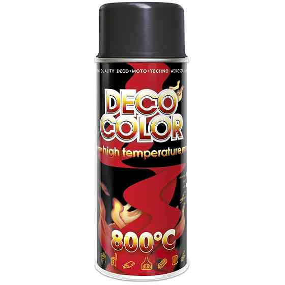 Термостойкая аэрозольная краска DecoColor 800*C, антрацит, 400мл Киев