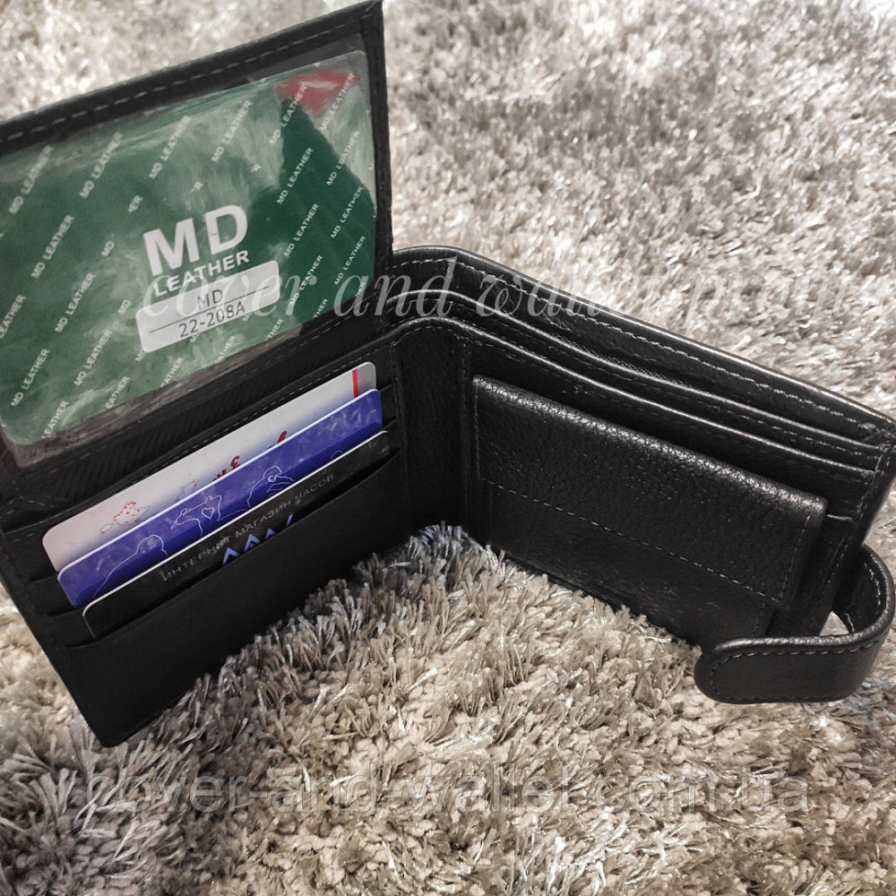 Мужское кожаное портмоне с монетницей на застежке MD 22-208A Киев - изображение 4