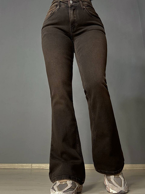 Джинси жіночі Ambrossa 602-1 кльош flared jeans коричневі, коричневий, 28, 28, 76 см, 103 см Київ - фото 9