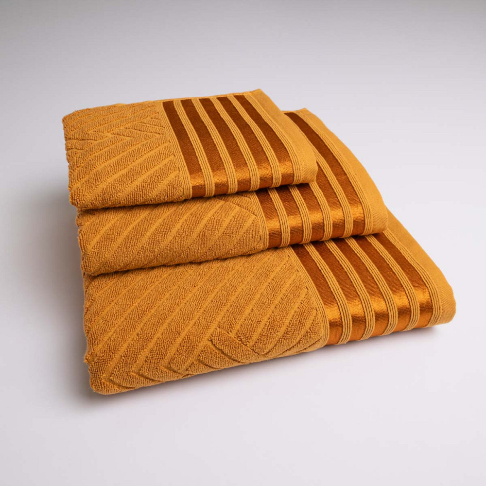 Набор махровых полотенец SOFT 3шт GM Textile 40х70см, 50х90см, 70х140см 500г/м2 (Горчичный) Сумы - изображение 1