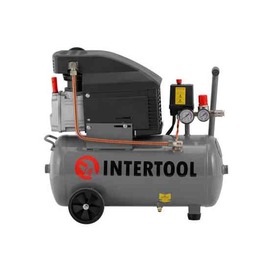 Компресор, 24 л, 1,5 кВт, 220 В, 8 атм, 206 л/хв, 80 дБ INTERTOOL PT-0010 Київ