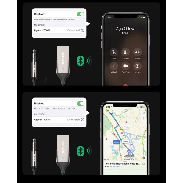 Bluetooth-ресивер UGREEN CM309 Bluetooth Car Receiver Aux with Mic Space Gray Киев - изображение 10