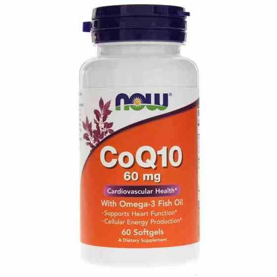 Коензим Q10 з риб&apos;ячим жиром Омега-3, CoQ10 with Omega-3 Fish Oil, Now Foods, 60 мг, 60 капсул Київ
