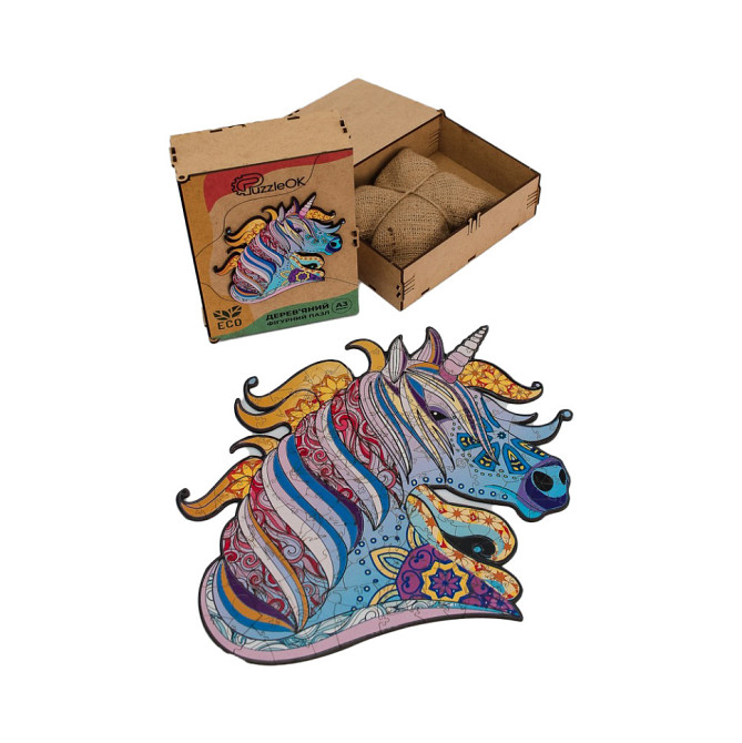 Фигурный деревянный пазл A3 