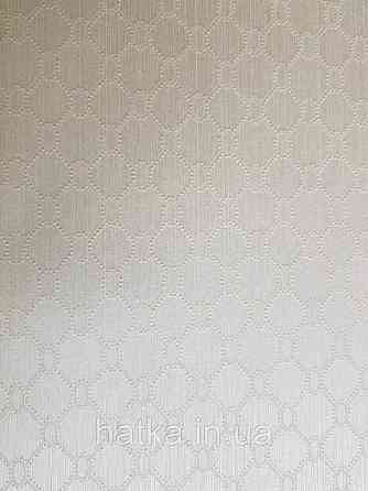 Текстильні шпалери на флізеліновій основі Da capo RaschTextil геометрія ромб овал сітка жовті фон пісочний Київ